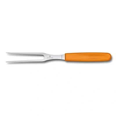 Afbeelding van Victorinox, 5.2106.15L9B, Swiss Classic, Tranchiergabel, Extra scharfe Klinge, robuster Kunststoff Griff, Orange, Made in Switzerland, Spülmaschinengeeignet