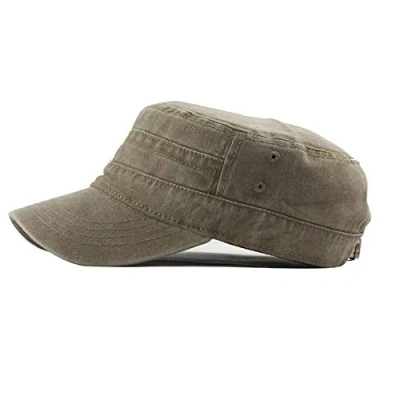 Afbeelding van UAOOK Klassieke Premium Army Cap Militaire Stijl Leger Hoed Mannen Laag Profiel Zomer 100% Katoen Verstelbare Fiddler Effen Flat Cadet, Baseball Retro Maler Zeelieden Chapeau Unisex, kakikleur