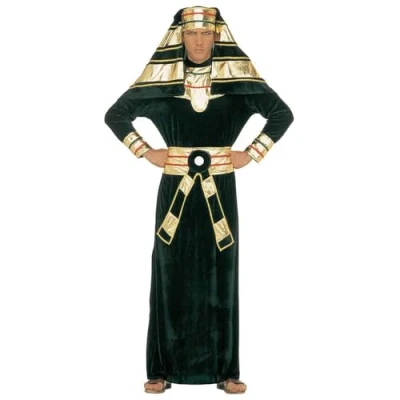 Afbeelding van Widmann Egypte Kostuum Egyptische Farao Luxe Man Zwart, Goud XL Carnavalskleding Verkleedkleding