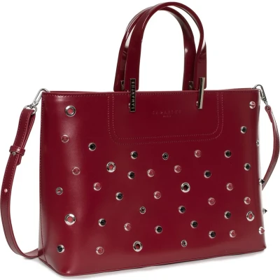 Afbeelding van Lederen Handtas Met Studs En Afneembare Riem
