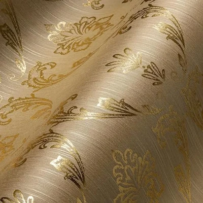 Afbeelding van Architects Paper textielbehang metallic zijde behang met ornamenten barok 10,05 m x 0,53 beige Made in Germany 306584 30658 4