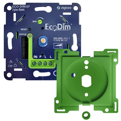 Afbeelding van EcoDim Zigbee led dimmer, ECO DIM.07 Basic, druk/draai, inbouw, Touchlink, 0 200W LED, voor Niko
