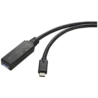 Afbeelding van Renkforce USB kabel 3.2 Gen1 (USB 3.0 / 3.1 Gen1) C stekker, A bus 5.00 m Zwart Actief met signaalverst