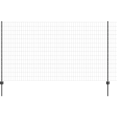Afbeelding van vidaXL Tuinhek Set van 2 Grijs Metaal 10 x 1.4 meter