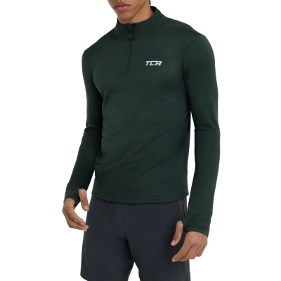 Afbeelding van Cloud Fleece 1/4 Rits Top met Ritszak voor Heren Deep Forest (Groente)