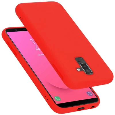 Afbeelding van Cadorabo Hoesje geschikt voor Samsung Galaxy A6 PLUS 2018 Case in LIQUID ROOD Beschermhoes TPU silicone Cover