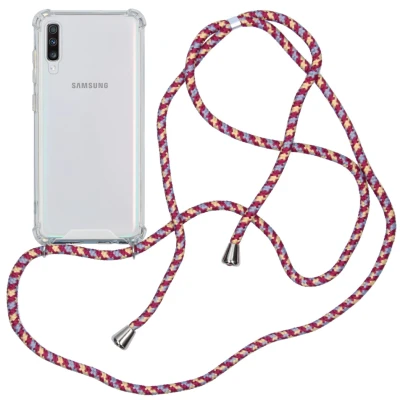 Afbeelding van imoshion Hoesje Geschikt voor Samsung Galaxy A70 Backcover met koord Purple Multicolor