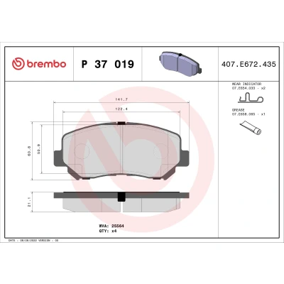 Afbeelding van Brembo Remblokset P 37 019