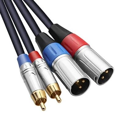 Afbeelding van Tisino Dubbele RCA naar XLR Kabel, 2 Mannelijke HiFi Stereo Audio Aansluiting Microfoon Kabel Draad Cord Pad 1m