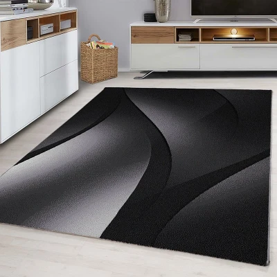 Afbeelding van Modern vloerkleed Plus Zwart 8010 80x150cm Adana Carpets