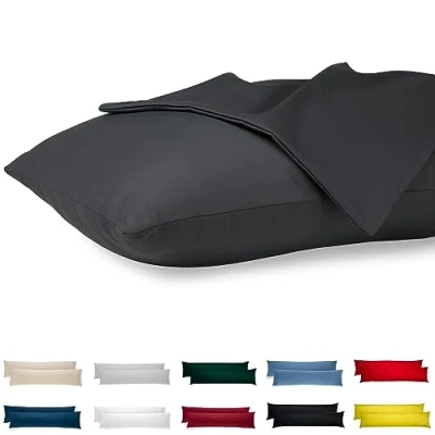 Afbeelding van Flowen Set van 2 Kussensloop 40x145 100% Katoen Satin Premium Super Zachte Kussenslopen Resistent en Hypoallergeen Anti Mijt Kussenbeschermer Decoratief met Verborgen rits Wasbaar