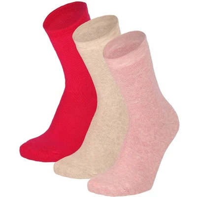 Afbeelding van Apollo Badstof Kindersokken Multi Roze 3 Pak Maat 35/38