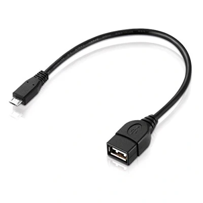 Afbeelding van conecto OTG kabel, Micro USB B stekker naar A stekker, verguld, 20 cm, zwart