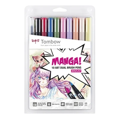 Afbeelding van Brush Pen ABT Dual Manga Set, Shojo 10 pcs. (each 1 x N00, N15, 062, 158, 528, 623, 703, 755, 850, 873)