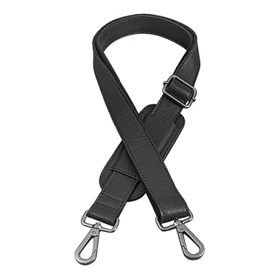 Afbeelding van STILORD Bag Strap Leather met Gevoerde Verwisselbare Schouderriem voor Tassen Handtas for Shoulder Vintage Genuine Leather, Kleur:zwart