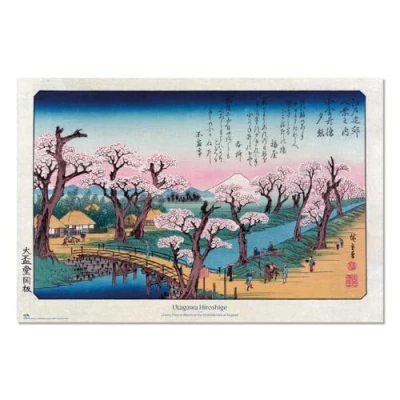 Afbeelding van Poster Cherry Trees at Koganei Utagawa Hiroshige 91,5x61cm