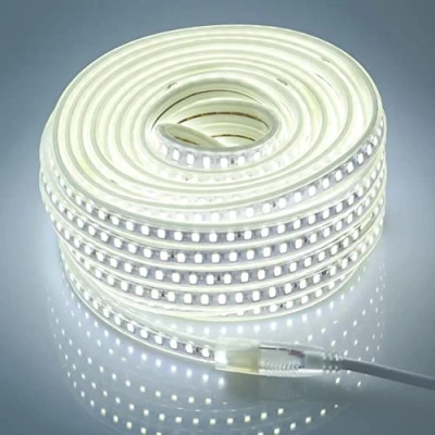 Afbeelding van 5730 120 leds/m LED Strip 220V 15M Koud Wit 6000K, IP67 Waterdicht Strips met EU Stekker (Koud wit, 15)