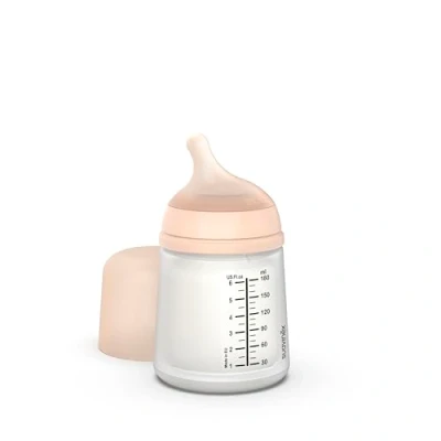 Afbeelding van Suavinex Anti koliek babyfles Zero + 0 maanden, 180 ml Ultrazachte zuiger, aanpasbaar debiet