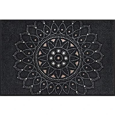 Afbeelding van wash+dry by Kleen Tex Mat Purnima Inloopmat, mandalamotief, antislip, wasbaar