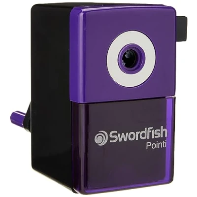 Afbeelding van Swordfish Handmatige puntenslijper &#039;Pointi&#039; voor op het bureau met spiraalvormig mes en automatische stopfunctie [40235], zwart