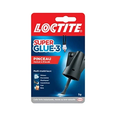 Afbeelding van Loctite Super Glue 3 kwast, sterke lijm met applicatorkwast, sneldrogende vloeibare lijm, transparante fleslijm 5 g