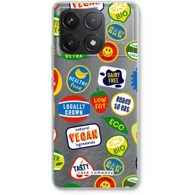 Afbeelding van Case Company® hoesje geschikt voor Xiaomi Poco F6 Pro Fruitsticker Soft Cover Telefoonhoesje Bescherming aan alle Kanten en Schermrand
