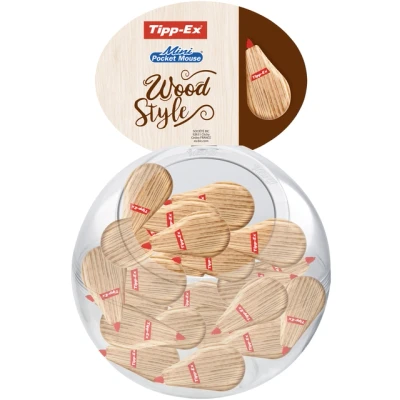 Afbeelding van Correctieroller Tipp ex mini pocket mouse 5mmx6m wood valuepack à 30+10 gratis