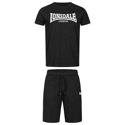Afbeelding van Lonsdale SET Normale Passform MOY Trainingsbroek, Heren, Maat: Large, Black/white