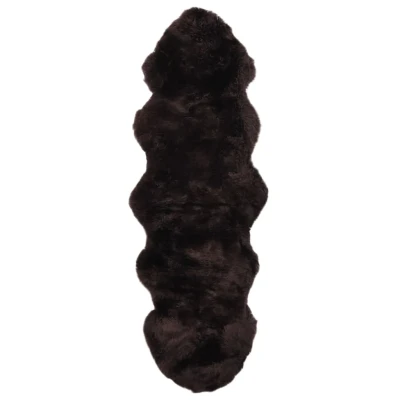 Afbeelding van vidaXL Vloerkleed 60x180 cm schapenvacht bruin