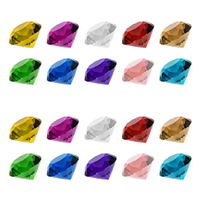 Afbeelding van PFLYPF 100 kunststof diamanten, edelsteenspeelgoed, transparante kristalkleurige diamantset, gekleurde diamanten voor kinderen, geschikt het versieren van eettafels, kinderverjaardagen