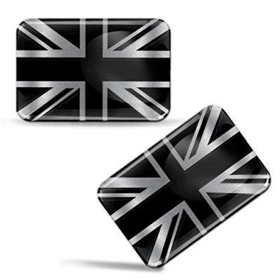 Afbeelding van Biomar Labs® 2 x Stickers 3D Gel Siliconen Zilver Engeland UK Groot Brittannië Vlag Auto Motorfiets Fiets Venster Deur PC Mobiele Telefoon Tablet Laptop F 125