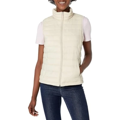 Afbeelding van Amazon Essentials Lichtgewicht Waterbestendige Verpakbare Puffer Vest Coat,Puimsteen,M L/Tag M