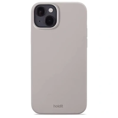 Afbeelding van Holdit Siliconen Hoesje iPhone 14 Plus 0,8mm Ultra thin Silicone Case Volledige Bescherming en voor de cameralenzen Gripvriendelijk oppervlak Taupe