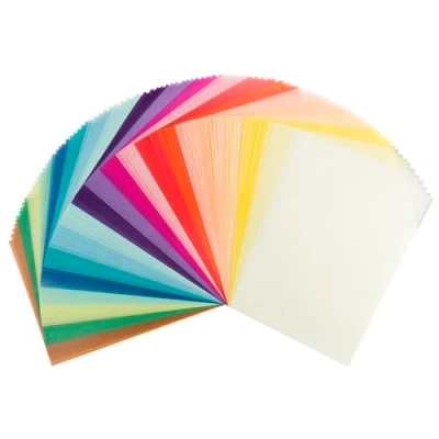 Afbeelding van Ideen mit Herz 100 transparant papier, DIN A4, 20 kleuren, 130 g/m², kleurrijk papier om te knutselen, scrapbooking, kaarten maken, doe het zelf en nog veel meer.