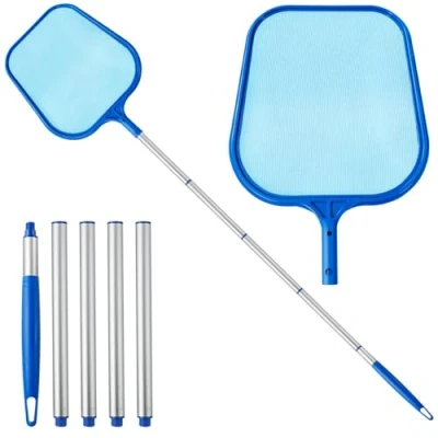 Afbeelding van zwembadschepnet, upgrade, skimmer, 79 124 cm lang, vijverschepnet, zwembadreiniging, fijnmazig met telescoopstang, vijverschepnet voor zwembaden, vijvers, spa, whirlpools (5