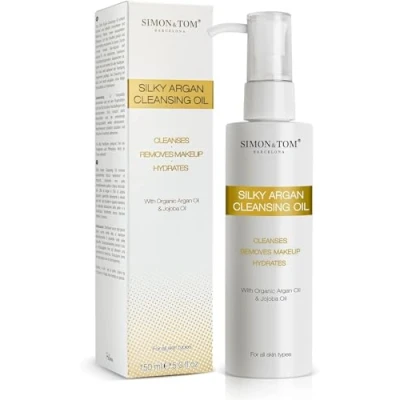 Afbeelding van Zijdezachte reinigingsolie met Argan, hydraterende &amp; Make up verwijderaar, voor gezicht, lippen en ogen, Argan Zoete Amandelolie, 150 ml.