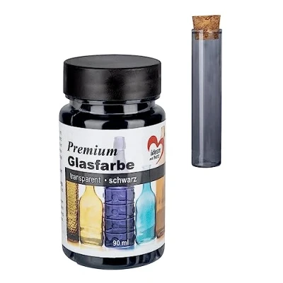 Afbeelding van Ideen mit Herz Premium glasverf, transparant, waterdicht, 90 ml, zwart