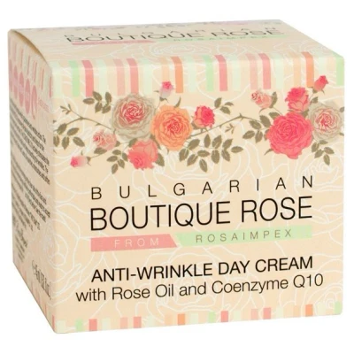 Afbeelding van Natuurlijke rose Anti rimpel dagcrème met Q10 en rozenolie Bulgaarse 45 ml