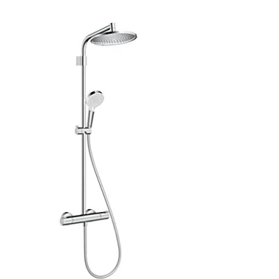 Afbeelding van Hansgrohe Crometta S240 Vario Showerpipe douchesysteem thermostaat hoofddouche S 240 Rain douchearm lengte 350 mm handdouche doucheslang chroom