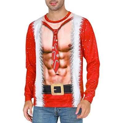 Afbeelding van COSAVOROCK Lelijke Kerst Trui Heren Vrouwen Xmas Truien Pullover Sweatshirt L