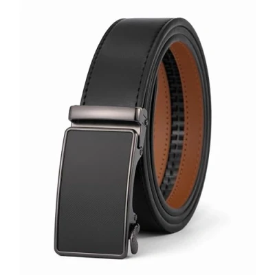 Afbeelding van VRLEGEND Herenriem, leren riem voor heren, automatische ratel, gesp 35 mm, met geschenkdoos, Zwart 22165, 120CM Regolabile