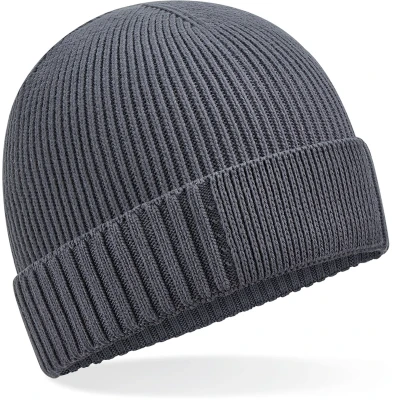 Afbeelding van Beechfield Biologisch katoenen muts met technische patch B438N Graphite Grey