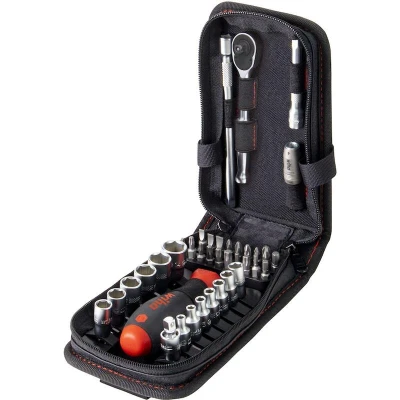 Afbeelding van Wiha Juego de llaves vaso y bits 1/4&quot; Bolsa funcional 40 unid. con clip para el cinturón (44684)