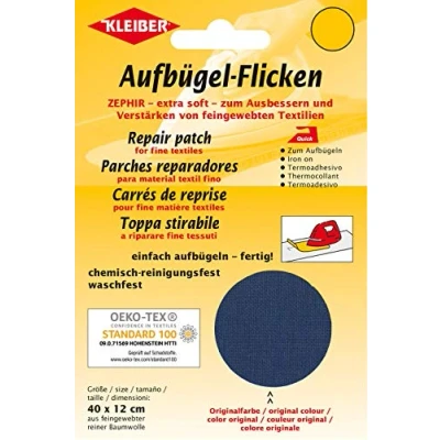 Afbeelding van Kleiber + Co.GmbH opstrijkpatches Zephir, donkerblauw, donkergrijs, ca. 40 cm x 12