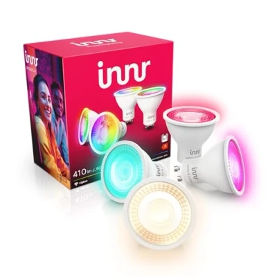 Afbeelding van Innr Zigbee GU10 LED Lamp, werkt met Hue* en Alexa (bridge vereist), Wit Gekleurd Licht, 16 Miljoen Kleuren, Spot, Smart Lamp 410 lumen, dimbaar, 4 Pack