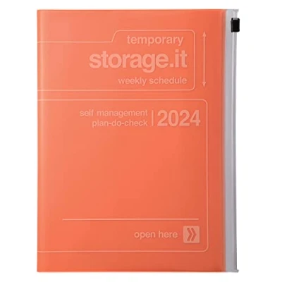Afbeelding van MARK&#039;S Storage it 2023/2024 Zakagenda, A5, verticaal, oranje, van september 2023 tot december 2024
