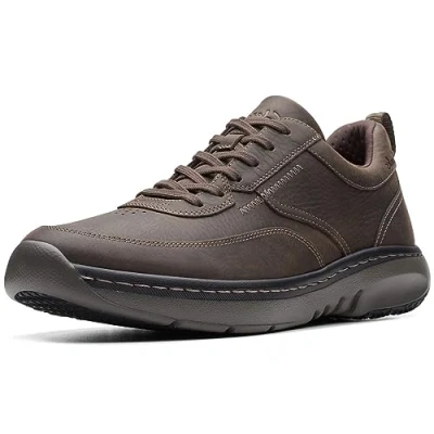 Afbeelding van Clarks Sneakers laag, Heren, Maat: 42.5, Dark brn tumbled Leer