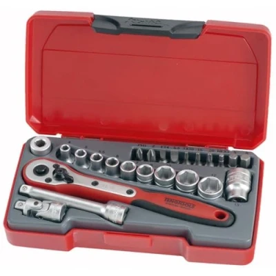Afbeelding van T1424 Doppen en bitsset 1/4&quot; 24 dlg.
