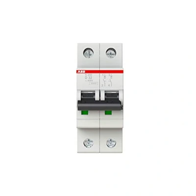 Afbeelding van Abb s202 installatieautomaat 2p d karakteristiek 32a iec en 60898 1 6 ka iec60947 2 10 modulen breedte 35mm 2cds252001r0321