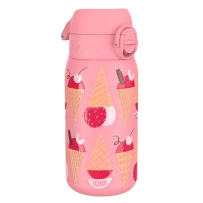 Afbeelding van ION8 Geïsoleerde Stalen Waterfles, 320 ml/11 oz, Lekvrij, Makkelijk te Openen, Veilige Sluiting, Vaatwasserbestendig, Draaghandvat, Hygiënische Flip Cover, Reliëfprint, Ontwerp IJsje Drinkfles